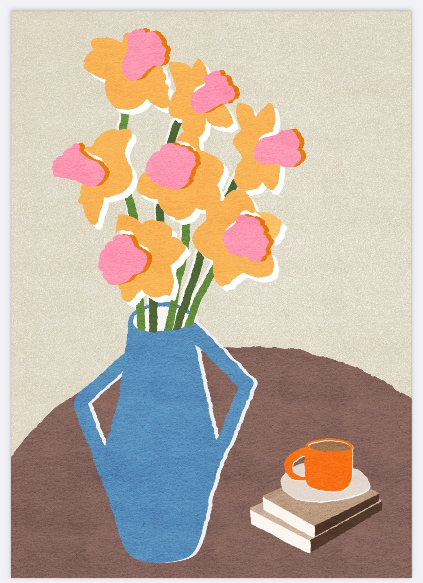 Flowers and Coffee art print by Atelier N°8