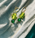 Handcrafted Green Glass Earrings