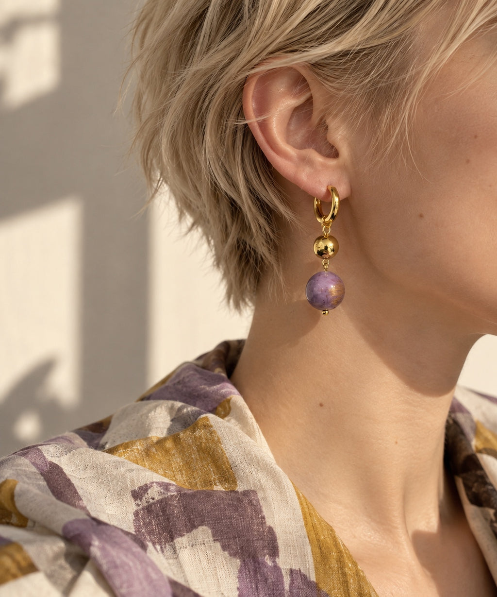 LULA Aurelia earring worn on model