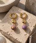 LULA Aurelia gold and purple drop earrings