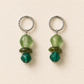 LULA Forest Current earrings with smooth pale green glass beads