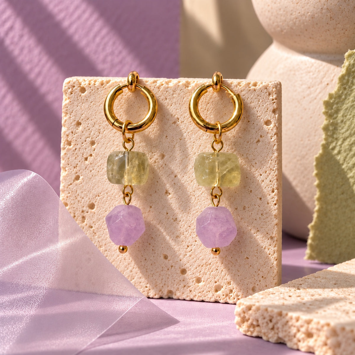 LULA Lilac Verde Earrings product view