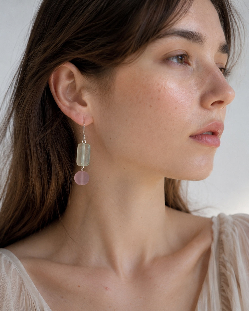 LULA Misty Bloom earring worn on model