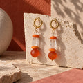 LULA Ember orange and clear glass earrings product display